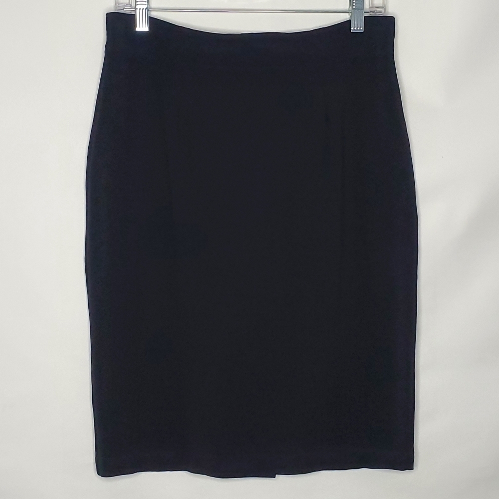 Eileen Fisher Italian Fabric Stretch Pencil Skirt Size S Black Pull-on Hi-Rise